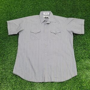 Vintage Ranch-and-Town Stripes Button Shirt XL 17.5 25x32